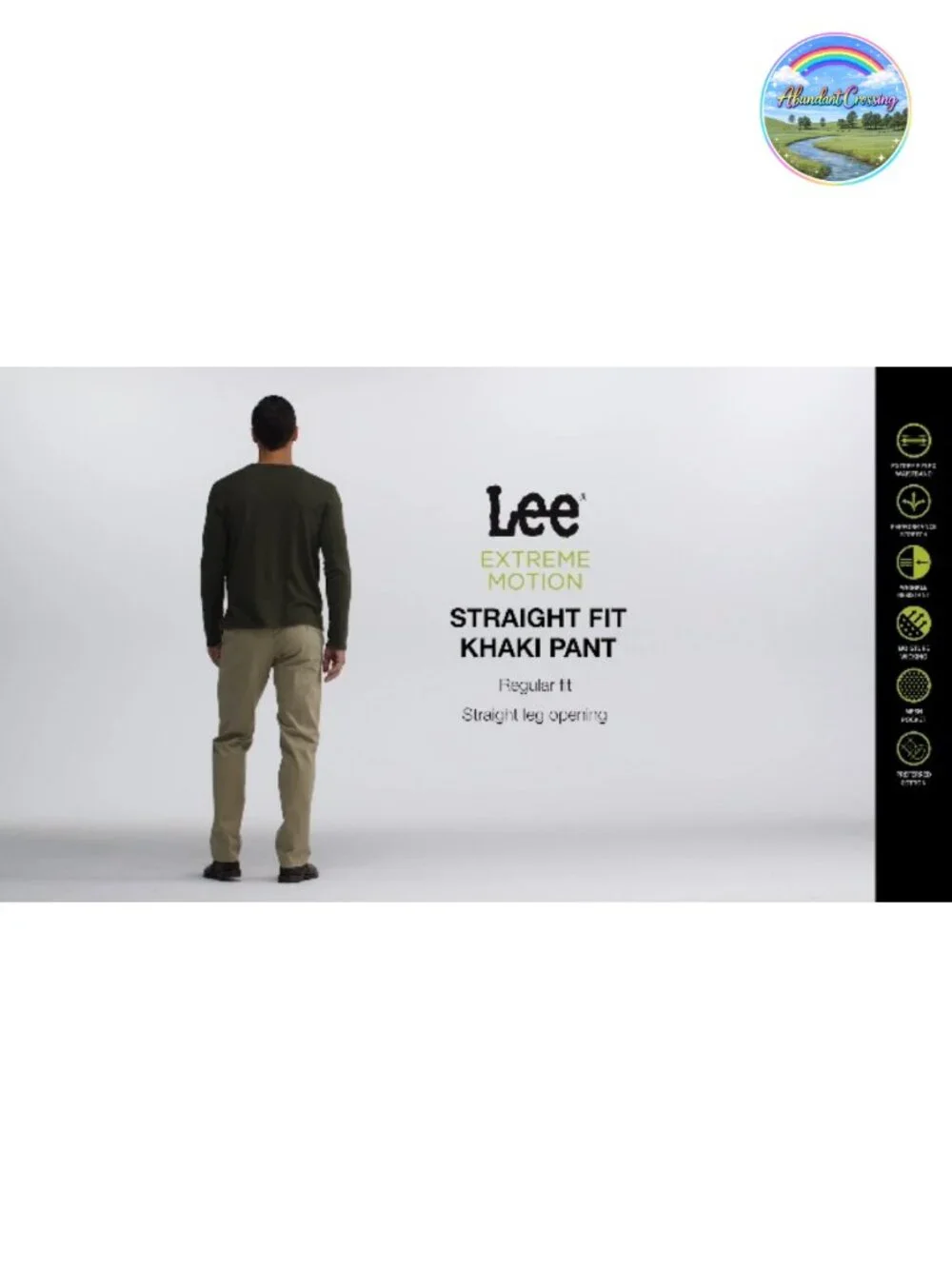 Lee Men's Extreme Motion Flat Front Regular Straight Pants Chinos